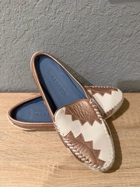 Robert Zur metallic leather loafers sz 7.5